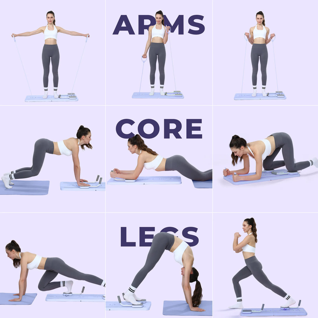 Foldable Pilates & Core Workout Board – Full Body Home Gym Trainer +4 Free Gifts